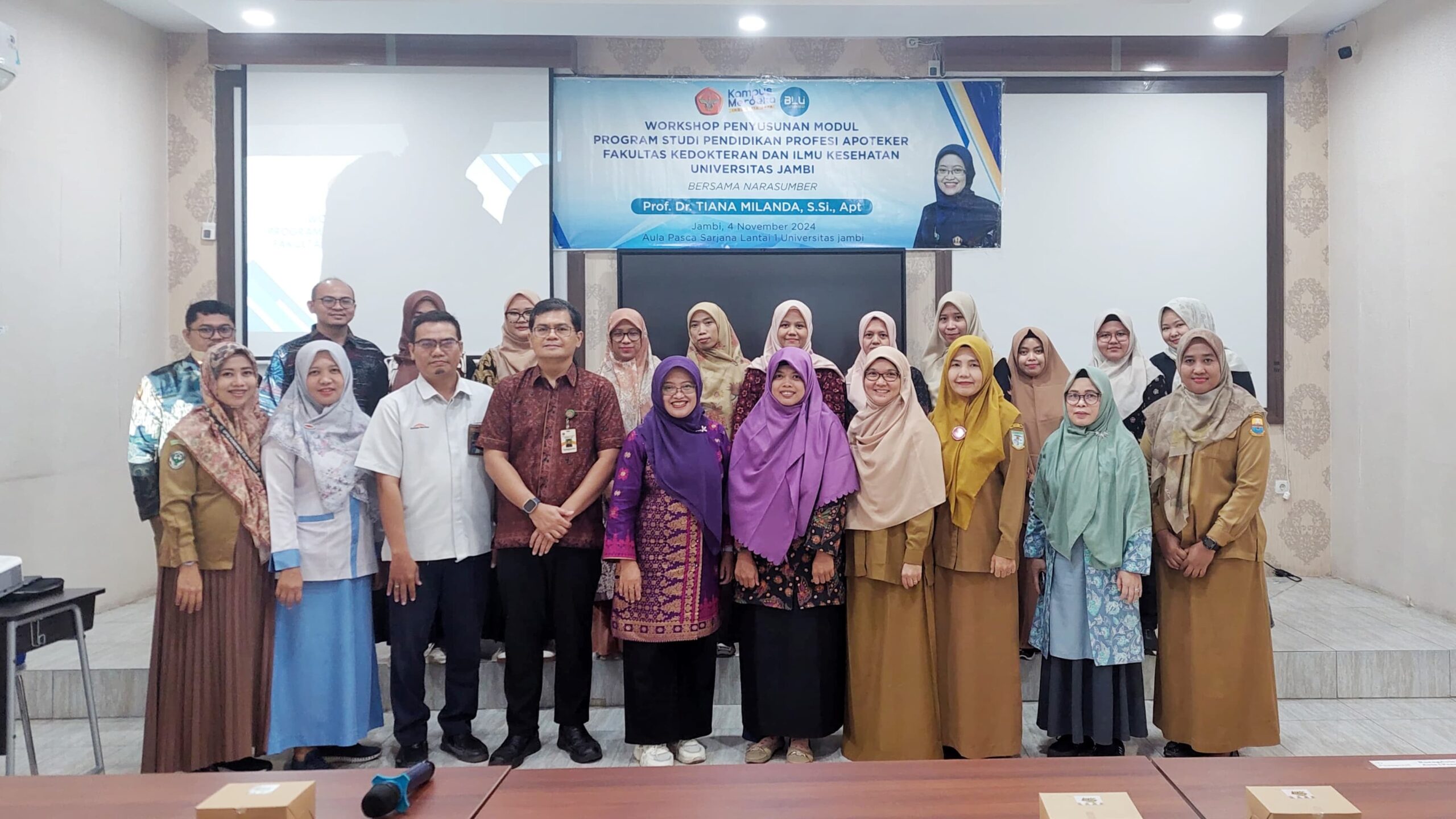 Workshop Penyusunan Modul Sebagai Upaya Meningkatkan Kualitas Pembelajaran di Program Studi Profesi Apoteker Fakultas Kedokteran dan Ilmu Kesehatan Universitas Jambi
